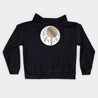 Ornamental waning moon Kids Hoodie